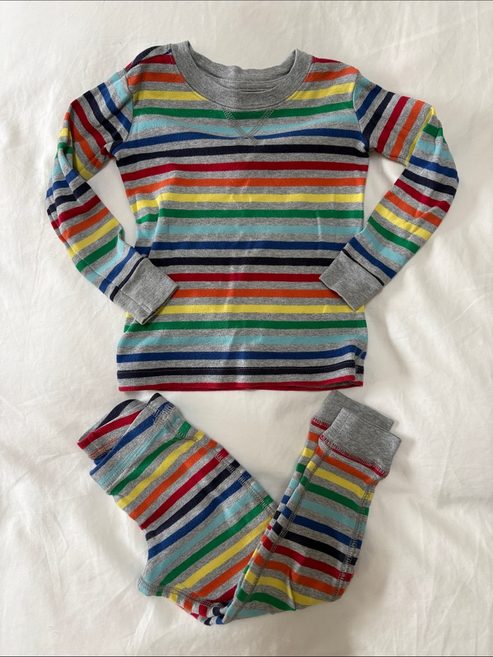 Primary Toddler/Kids Rainbow Stripes Pajama Set size 2/3